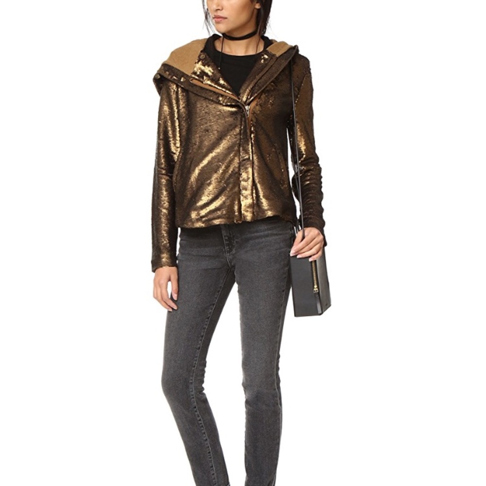 FREE PEOPLE SEQUIN HOODED JACKET - Picture 5 of 5
